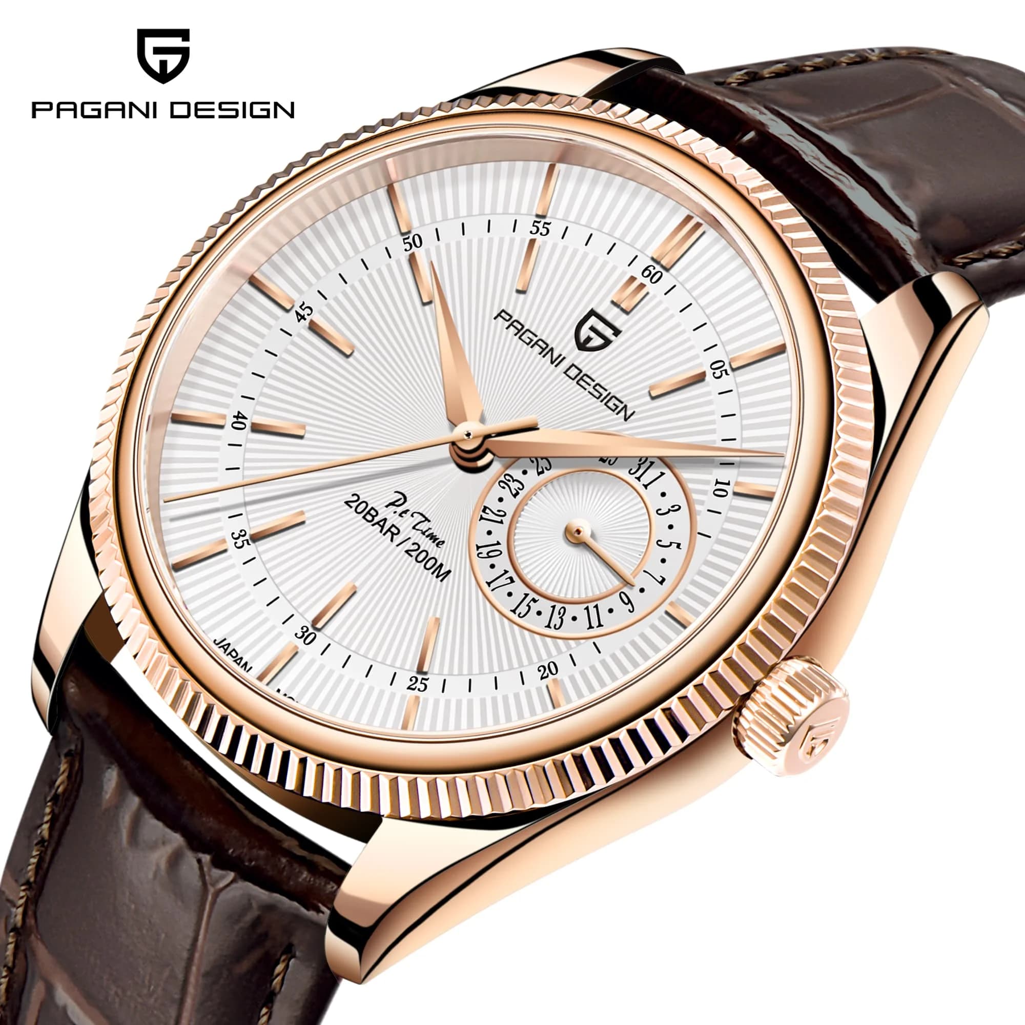 Pagani Design New VH65 Top Brand Men's 20bar Waterproof Watch Sapphire Leather Second Walking Quartz Watch Limited