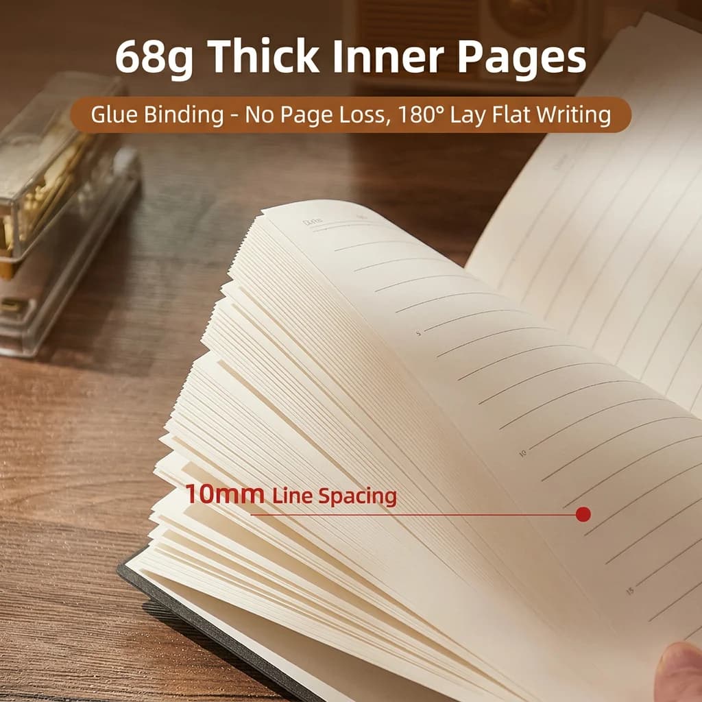Office Business Notebook Minimalist Lined Notebook A5 Soft Cover Notebook Thickened Skin-Feel Faux Leather Journal For Business