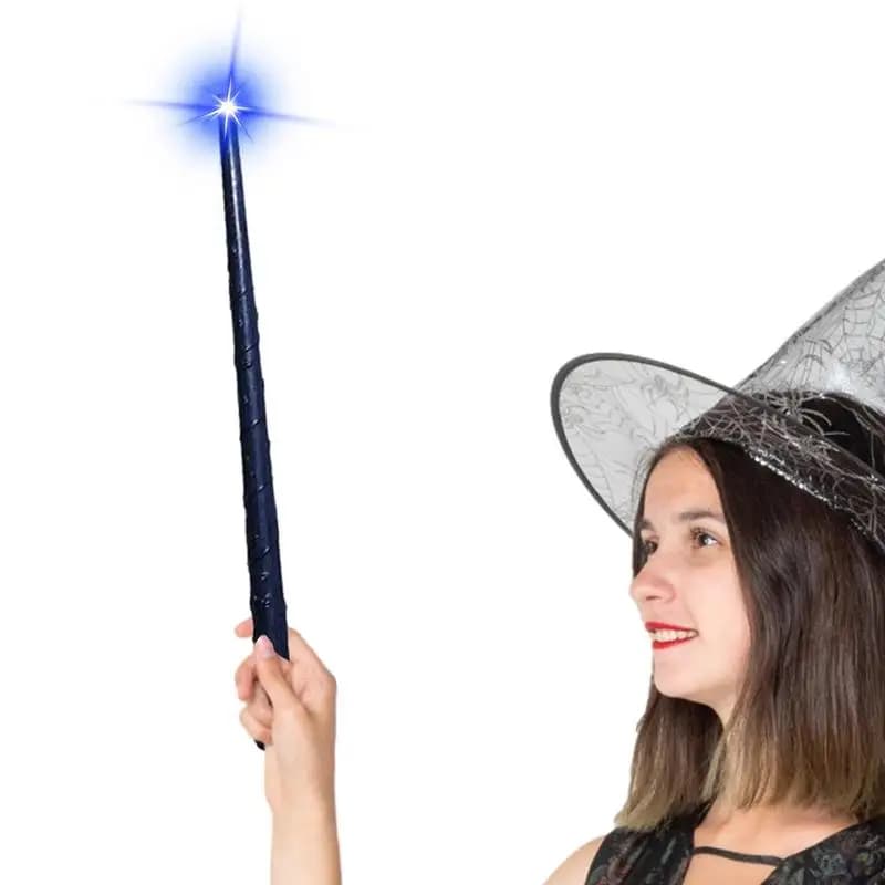 Bacchetta da mago illuminata Giocattolo da strega incandescente per bambini Bacchetta illuminante con suono e luce Accessorio per costume da festa per Halloween