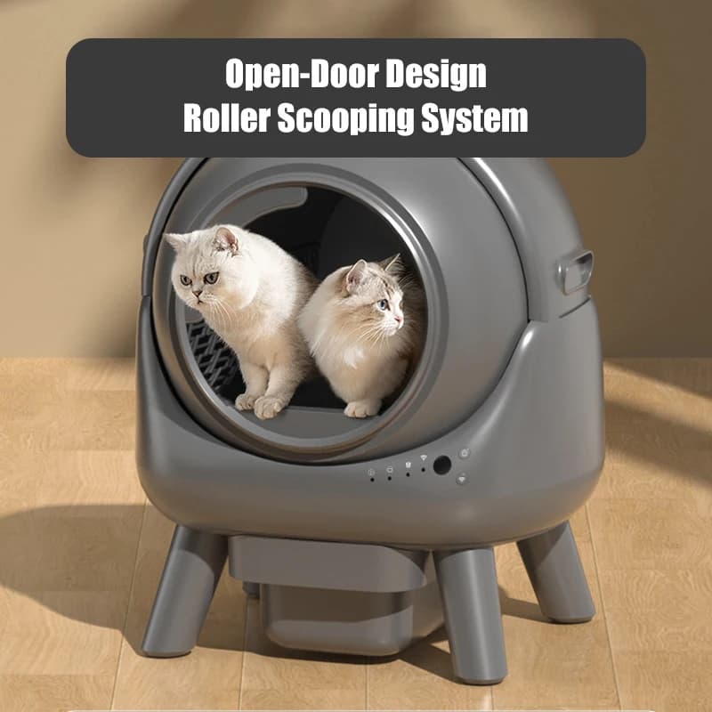 Lettiera per Gatti Automatica Intelligente Portatile con Pulizia Facile, Anti-Pizzicamento, Sicura, con Serbatoio Rifiuti da 8L e Spazio Interno da 65L