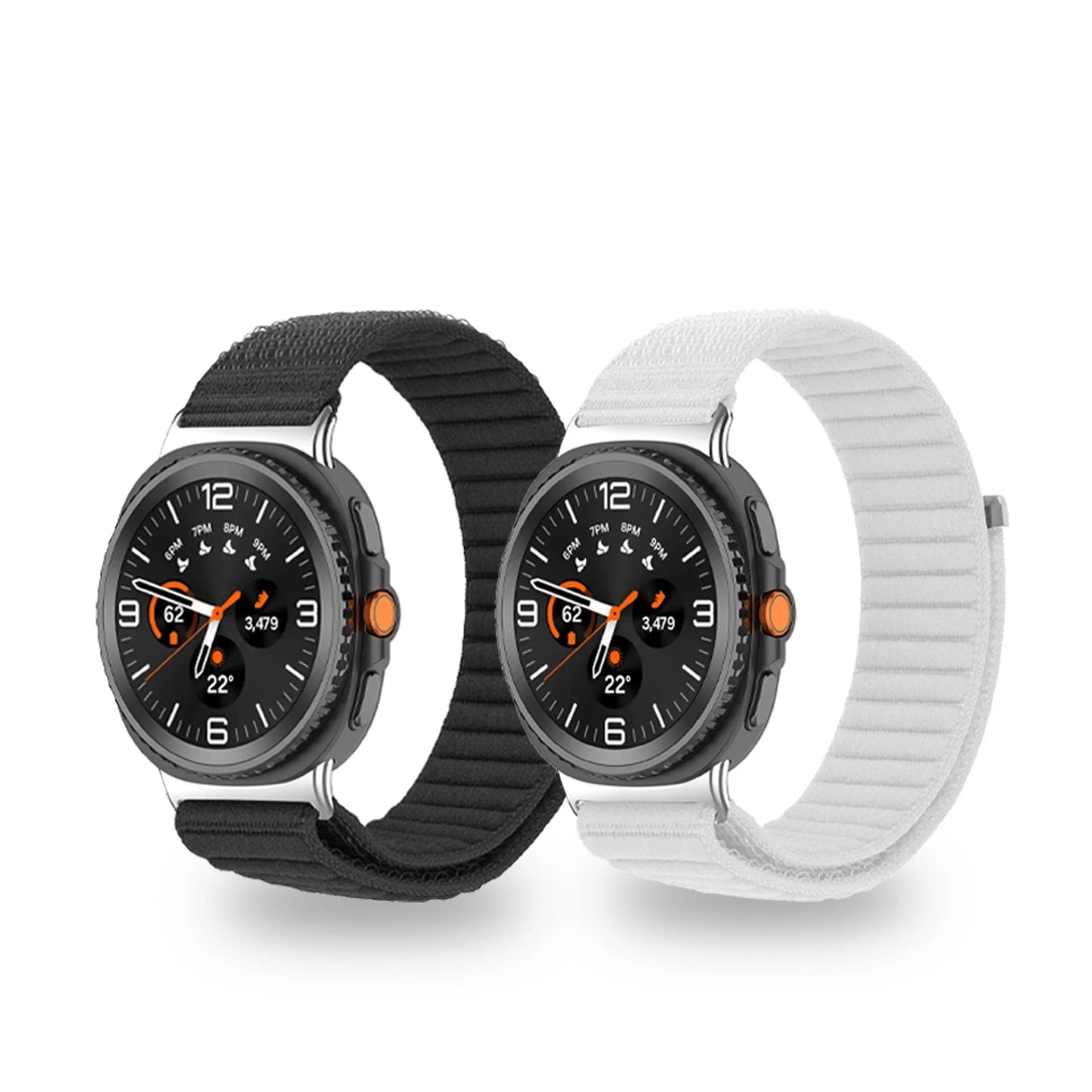 Abito con cinturino ad anello in nylon ondulato per Samsung Watch8/8 Cinturino ad anello in nylon velcro classico con connettore in metallo