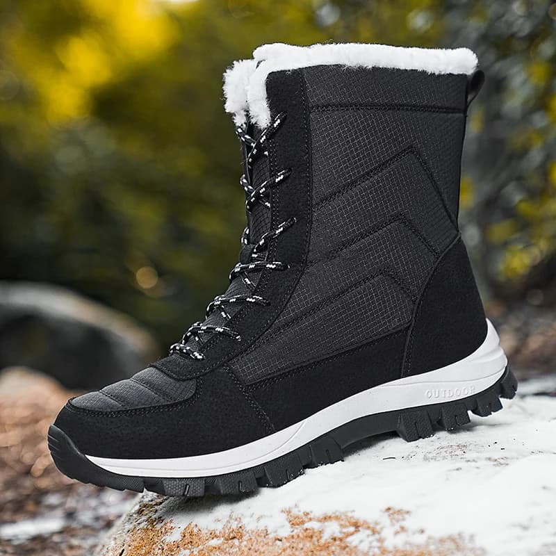 Amanti stivali da neve casual stivali invernali in velluto caldo di cotone stivali da esterno comfort antiscivolo da uomo stivali da trekking unisex da fondo