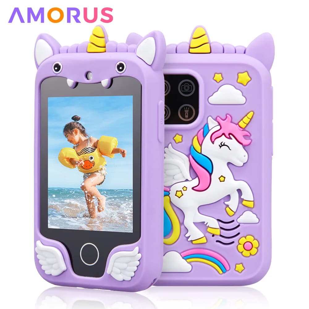 Giocattoli musicali per smartphone per bambini Cartoon Unicorn Touchscreen Mobile per bambini per ragazze Ragazzi Giocattoli educativi Regali di Natale di compleanno