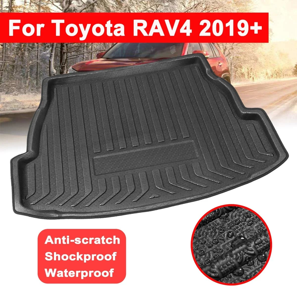 For Toyota RAV4 2019 + Cargo Zerbino Tray Bags Auto Baule Rear Boot Liner Flooring Fango Car Accessories