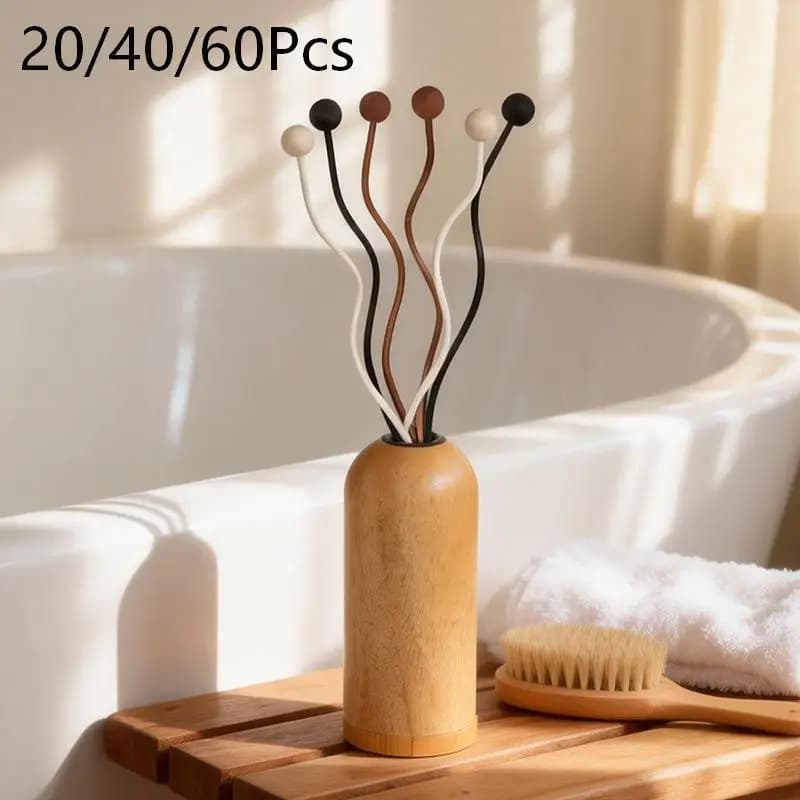 Wave Shaped Reed Diffuser Sticks Wooden Bead Aromatherapy 20/40/60Pcs Kit For Relaxing Atmosphere