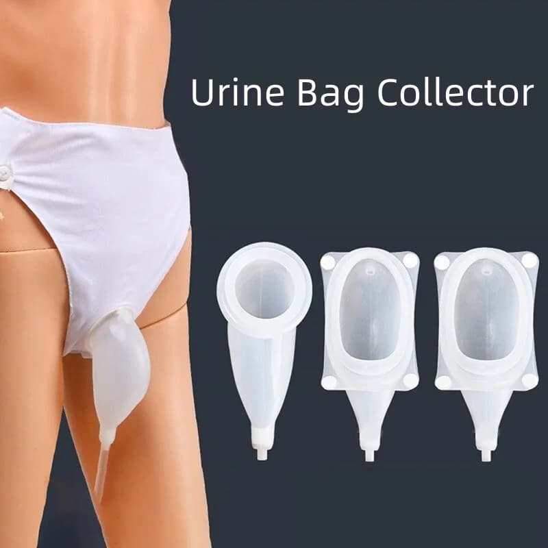 Raccolta di sacchetti per urina riutilizzabili catetere urinario portatile imbuto per urina in silicone pazienti urinari per incontinenza infermieristica
