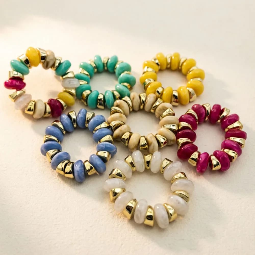 European and American style colored resin bracelet women's gold splicing exaggerated design sense dopamine jewelry fashion personalized hand