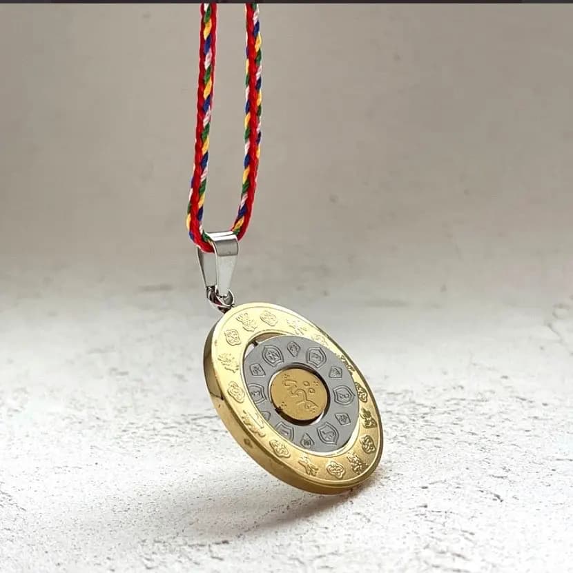 Collana con diagramma zodiacale cinese Yin Yang Taiji 12 animali ciondolo girevole Taichi Bagua religione gioielli donna in acciaio inossidabile