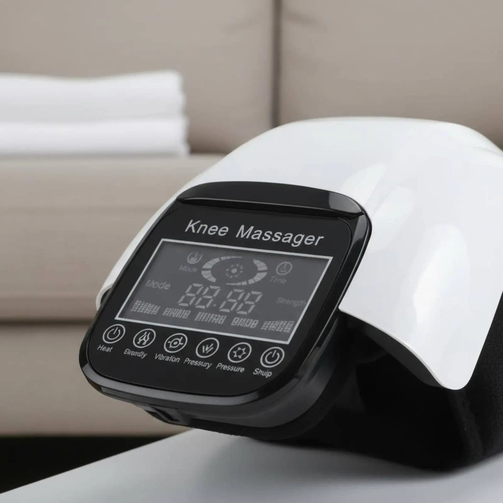 Massaggiatore elettrico per ginocchia con timer di spegnimento automatico, ginocchiera riscaldata, massaggiatore vibrante per le articolazioni, 3 impostazioni di calore, apparecchio per la salute
