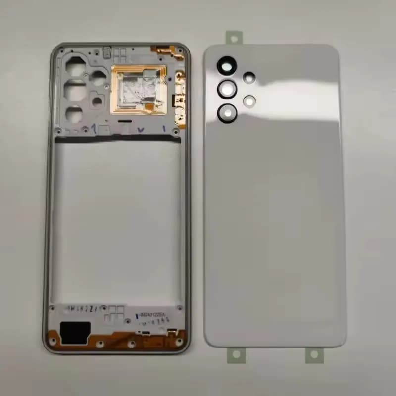 Custodia del telefono per Samsung Galaxy A32 4G A325 Telaio centrale + Copertura posteriore della batteria Pannello Coperchio Porta posteriore + Obiettivo della fotocamera Parti di riparazione