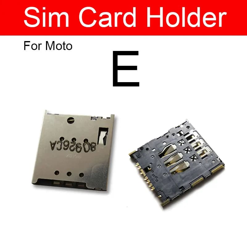 Vassoio SIM e scheda per Moto Motorola E E2 Supporto per scheda di memoria Adattatore Sim Slot Presa Cavo a nastro flessibile Parti di riparazione di ricambio