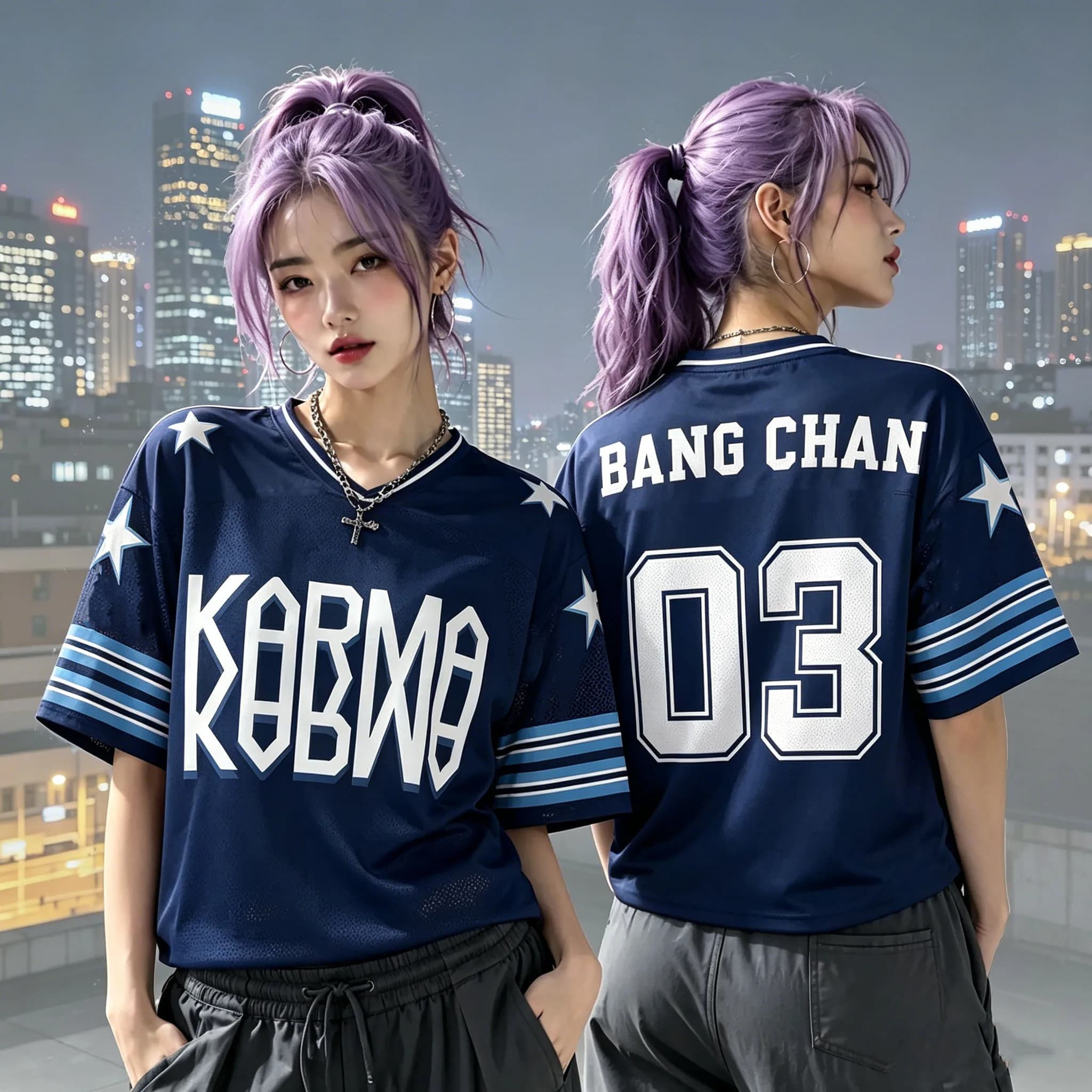 2026 KARMA Baseball Jersey Bang Chan 03 Y2K V Neck Sport T Shirt Kpop Fans Streetwear Short Sleeve Uniform For Kids Adults