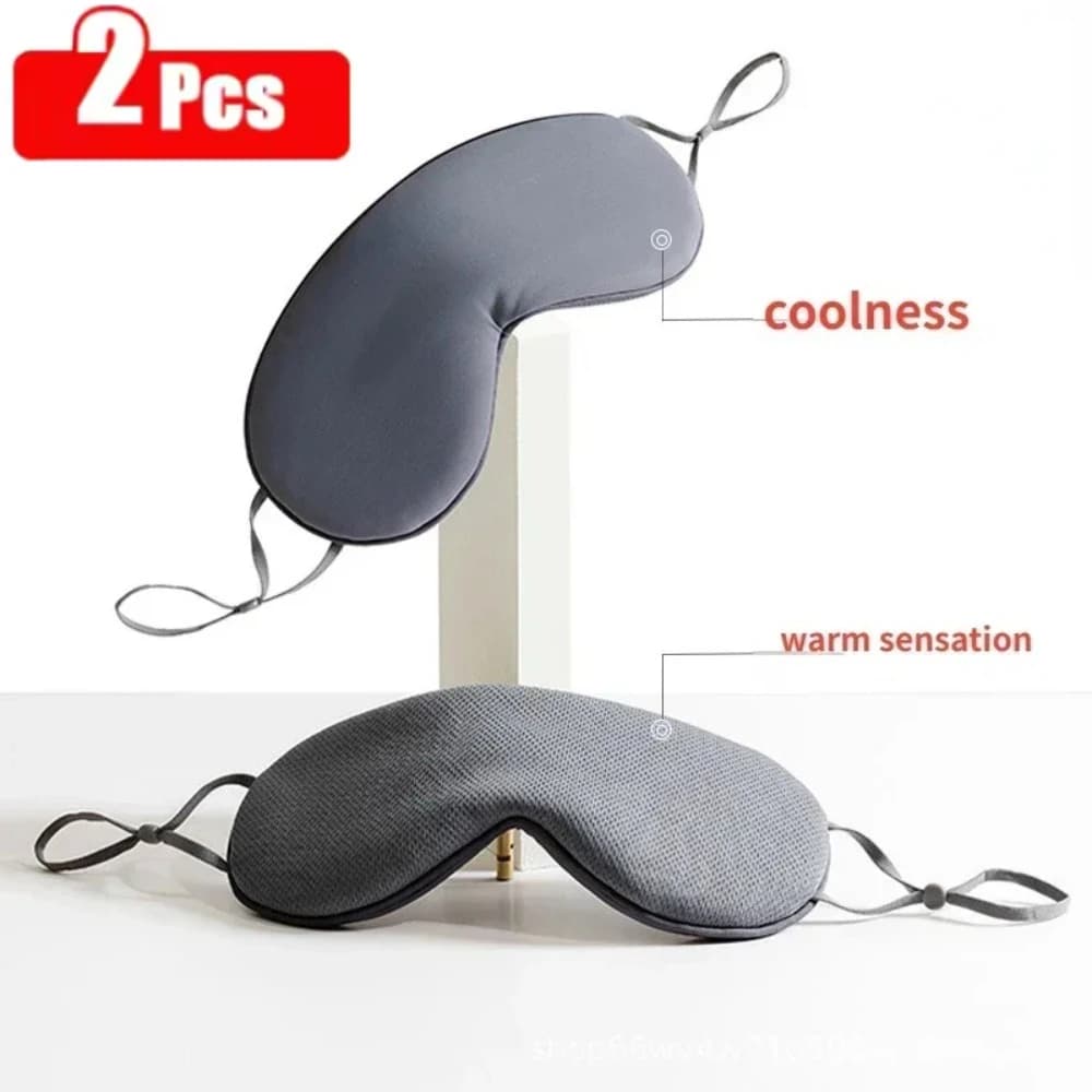 Maschera per gli occhi morbida, traspirante, calda e fresca, a doppio uso, leggera, calda e fresca, per alleviare l'affaticamento degli occhi e per il riposo.