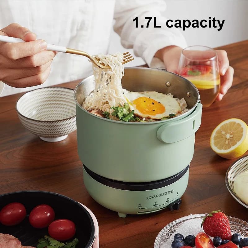 1,7L Portable Electric Pot in Stainless Steel 304, Electric Kettle for Dormitory, Multifunction Anti-Agent Panel