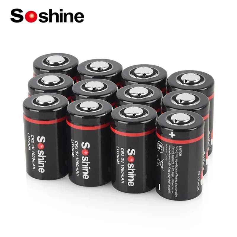 Batteria al Litio Primaria Soshine 3V CR2, 3 Volt 1000mAh, Non Ricaricabile per Microfoni, Fotocamere, Rilevatori di Fumo