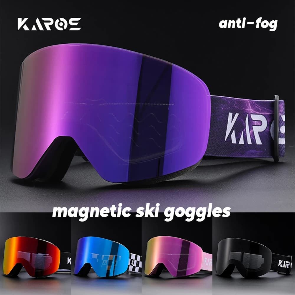 Karos Magnetic Ski Goggles Double Layer Anti-Fog UV400 Protection Glasses Men Women Snowboard Snowmobile Winter Sports Eyewear
