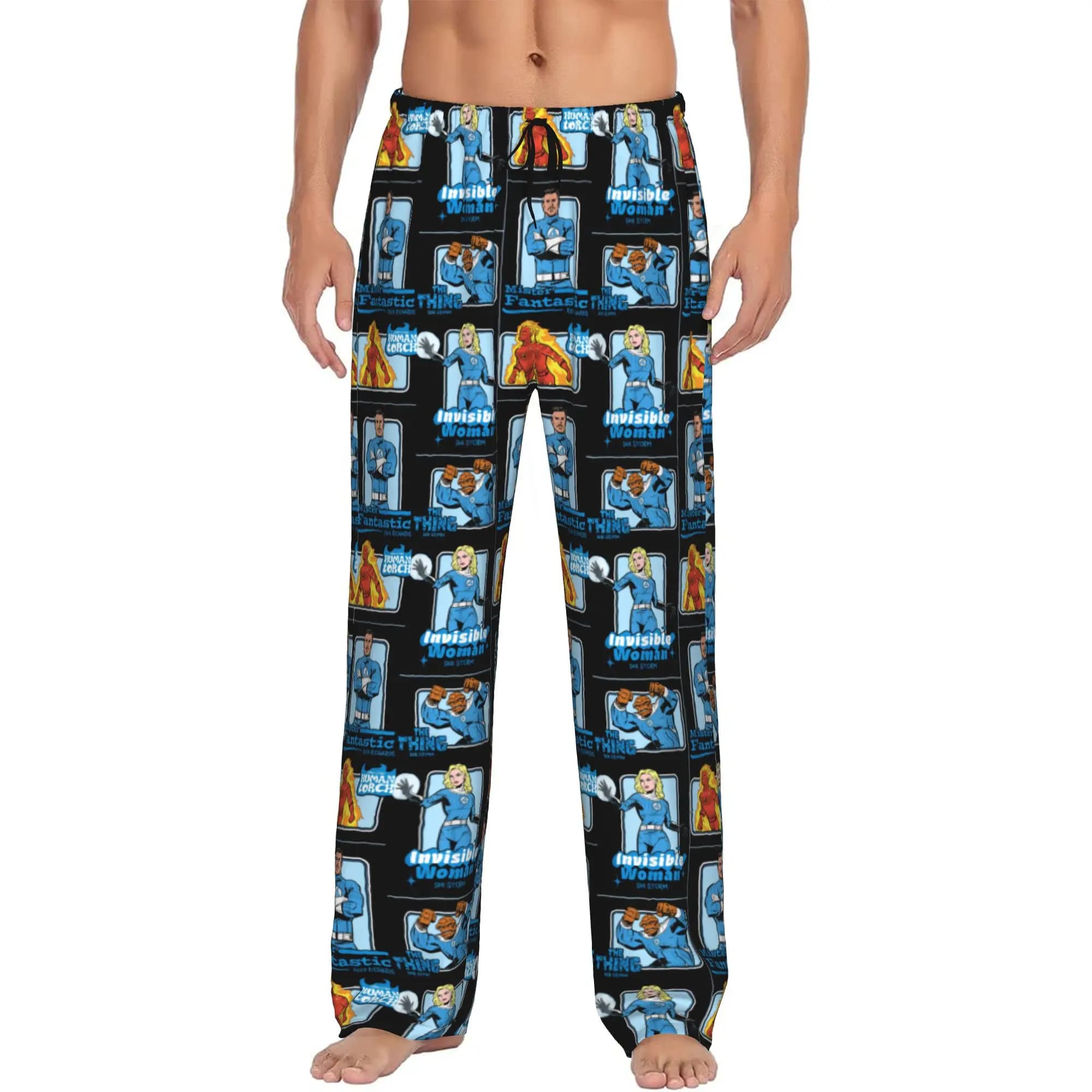 Pantaloni del Pigiama Personalizzati da Uomo F-Fantastic Four, Stampati, con Tasche