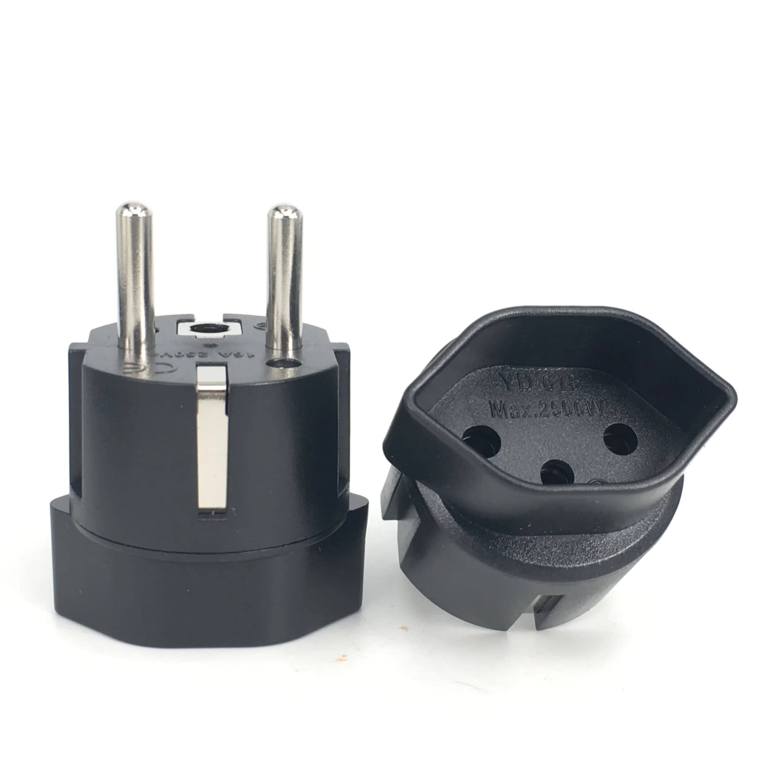 Bolantedz Adattatore per presa da viaggio europea Francia, adattatore per spina svizzera verso europea Presa per adattatore da viaggio 10A 250V