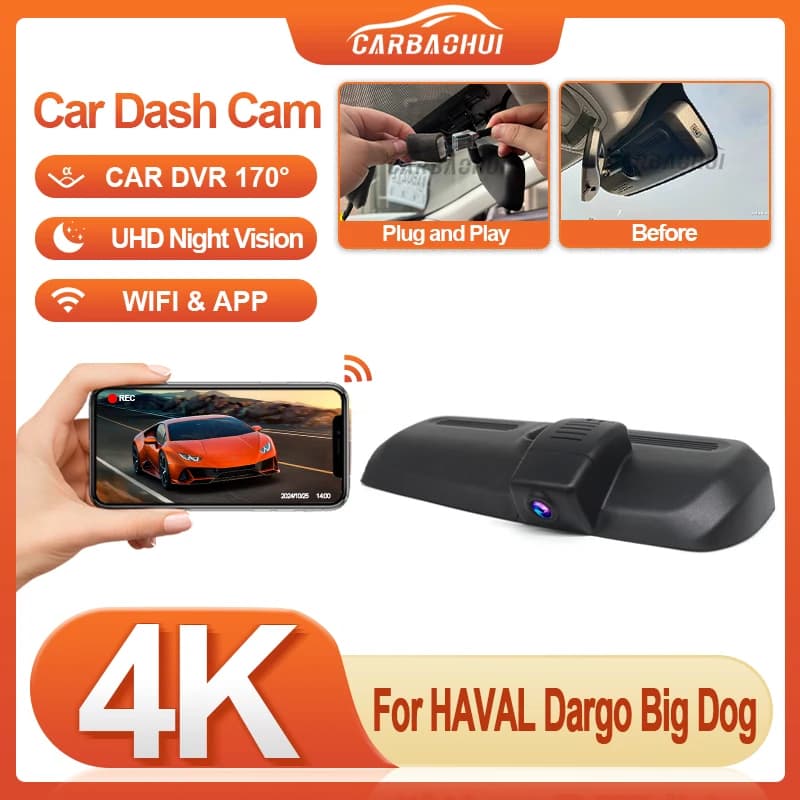 HD 4K 2160P Auto Dvr For Haval Dargo 2021-2023 Dash Cam for Auto Camera Recorder Dashcam USB Recorder Devices Accessories