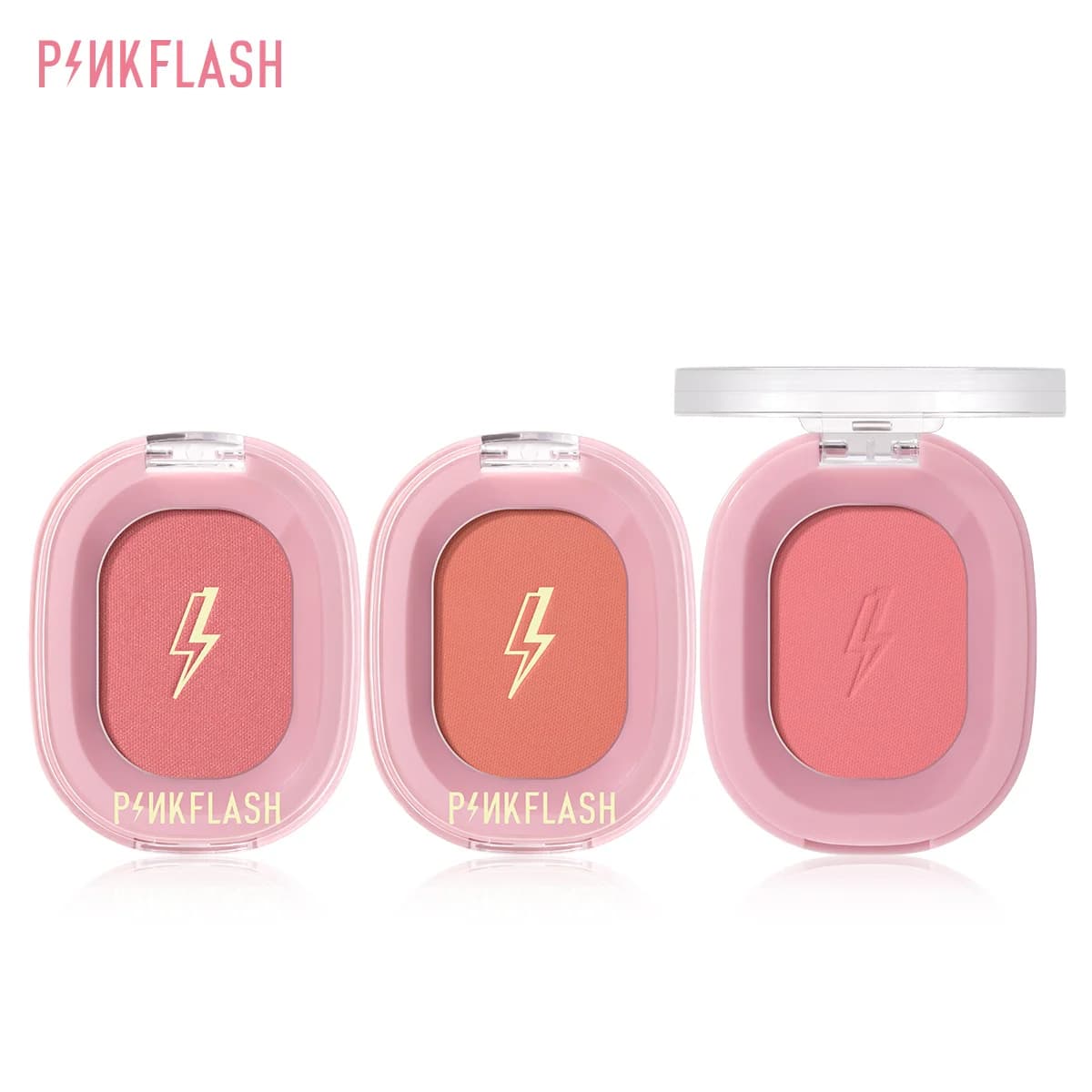 PINKFLASH Trucco Blush Matte Sun-Finish Fard viso a lunga durata Contorno in polvere Beauty Peach Pink Fard per trucco coreano