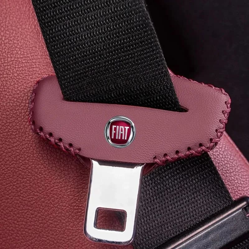 Copri Fibbia Cintura di Sicurezza per Auto Fiat, Stabilizzatore Magnetico in Pelle, per Fiat 500e Tipo 500 500x Panda, Accessori Interni Auto