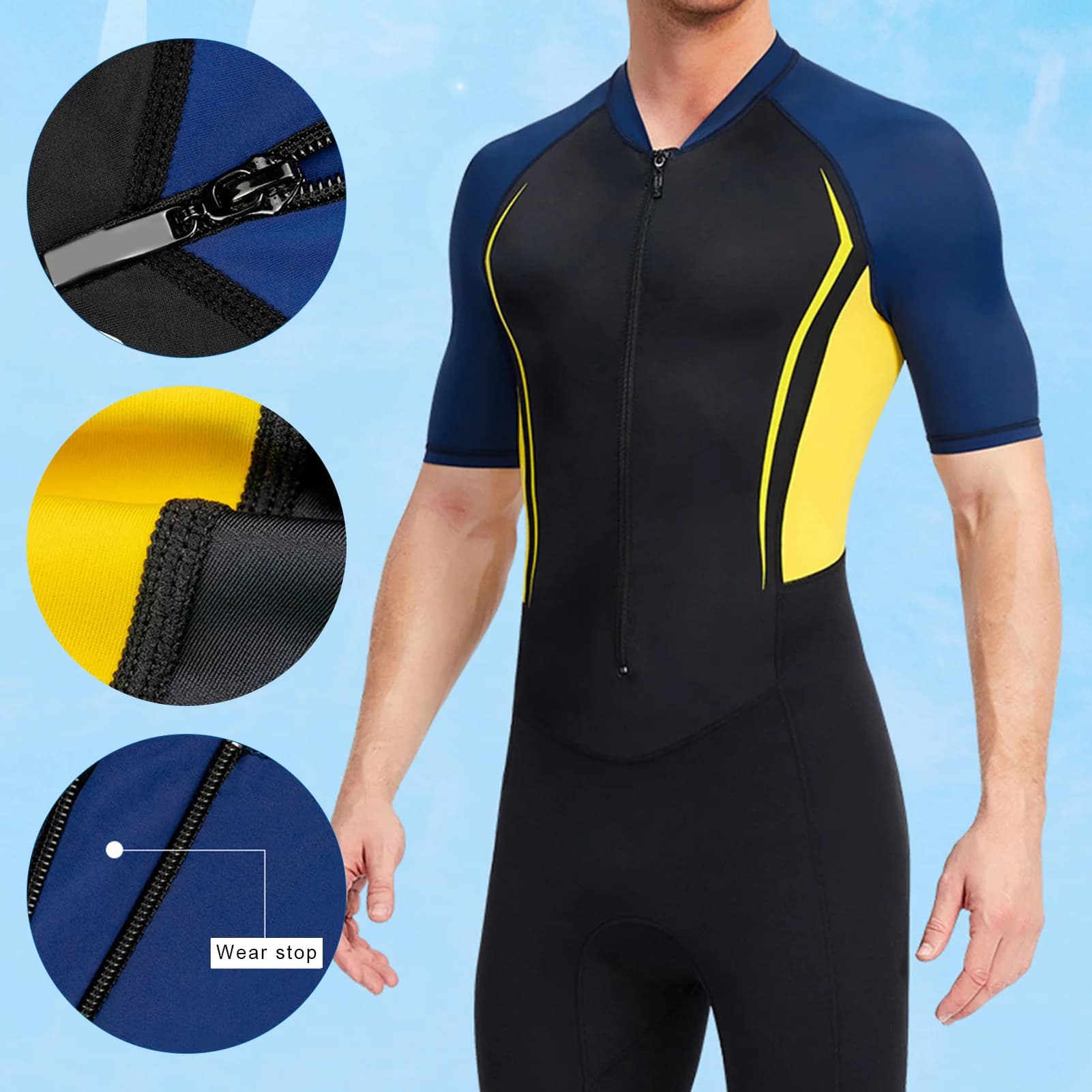 Dive Wet Suit Wetsuit Men 1.5mm Neoprene Material Lightwight For Swimming Scuba Diving Bathing Suit Short Sleeve Underwater New
