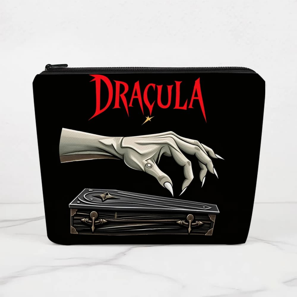 Dracula Hand Coffin Design Makeup Bags for Girls Cosmetic Pouch Toiletry Bag Pencil Case Travel Storage