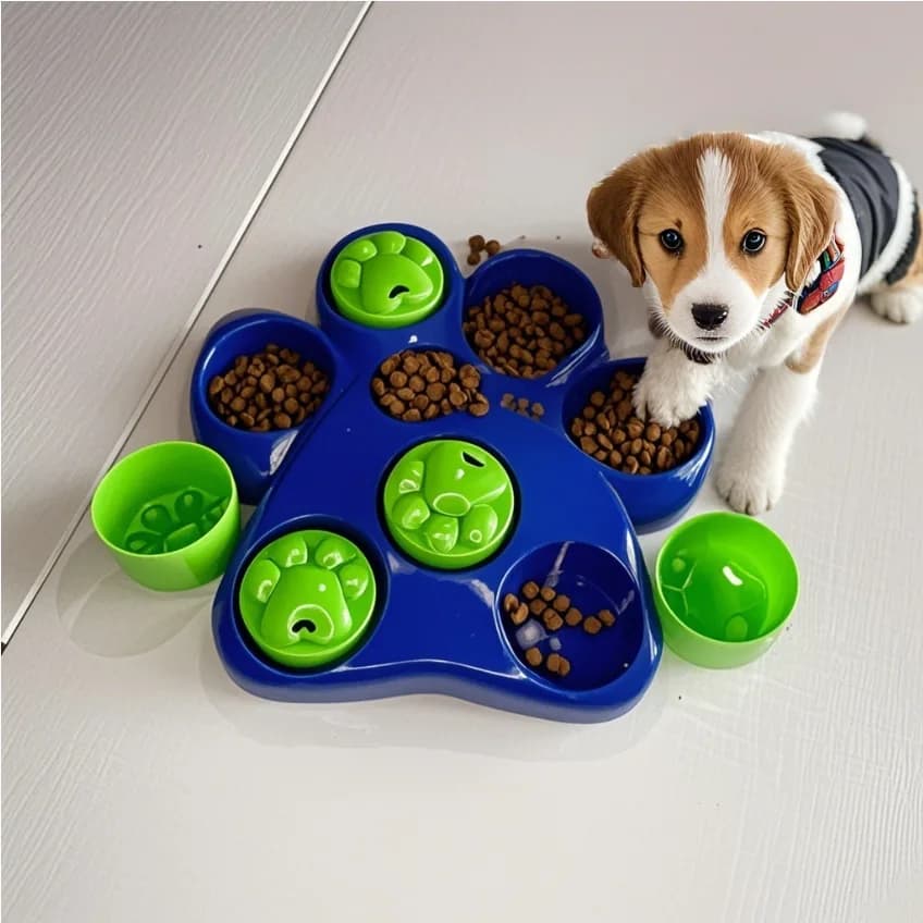 Dog Chew Toy Safe Material Bone-Shaped Dog Puzzle Feeder Toy for Hiding Snacks Playing Games Interactive Brain-Training Plate