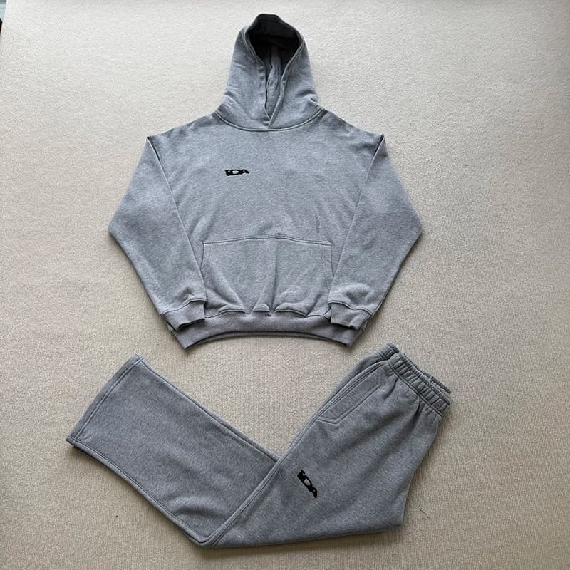 Felpa con Cappuccio Grigia IDA, Marchi di Tendenza Europei e Americani, Abbigliamento Sportivo con Lettere Ricamate, Nuova Collezione