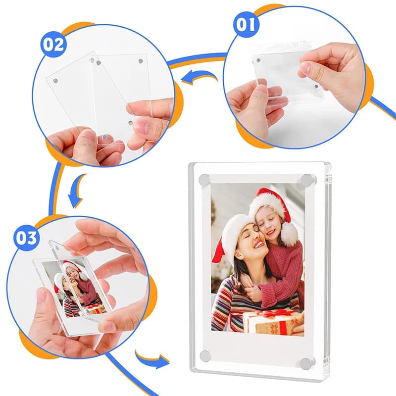 Acrylic magnetic photo frame 1 set for Instax Mini 11 8 9 25 50 7 Accessories for film camera Magneti for refrigerator photo
