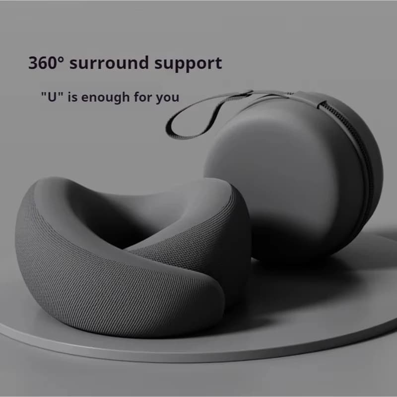 Slow Rebound U-Shaped Neck Pillow Adjustable Neck Support Travel Neck Pillow Memory Foam With Storage Bag Snail Pillow