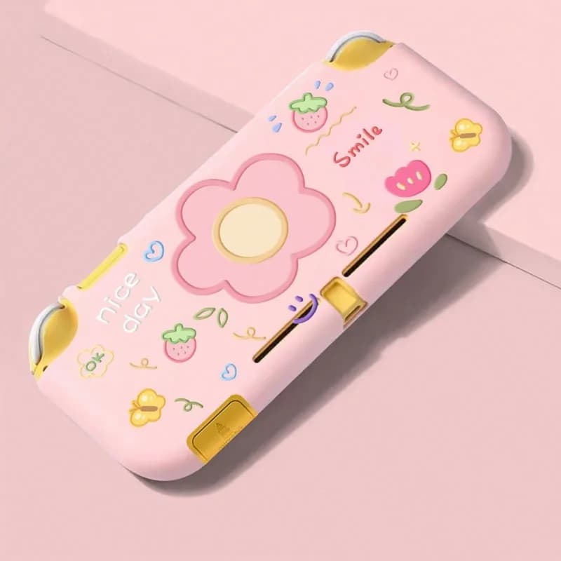 Custodia anticaduta con motivo floreale compatibile con Switch Lite