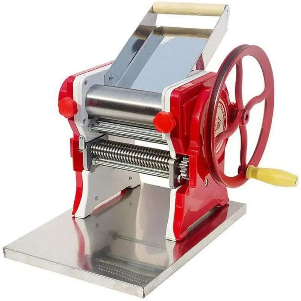 Macchina Manuale per Pasta, Macchina per Pasta di Grado Commerciale, Sfogliatrice Regolabile 0.5-5mm, Rullo per Impasto, Macchina per Spaghetti