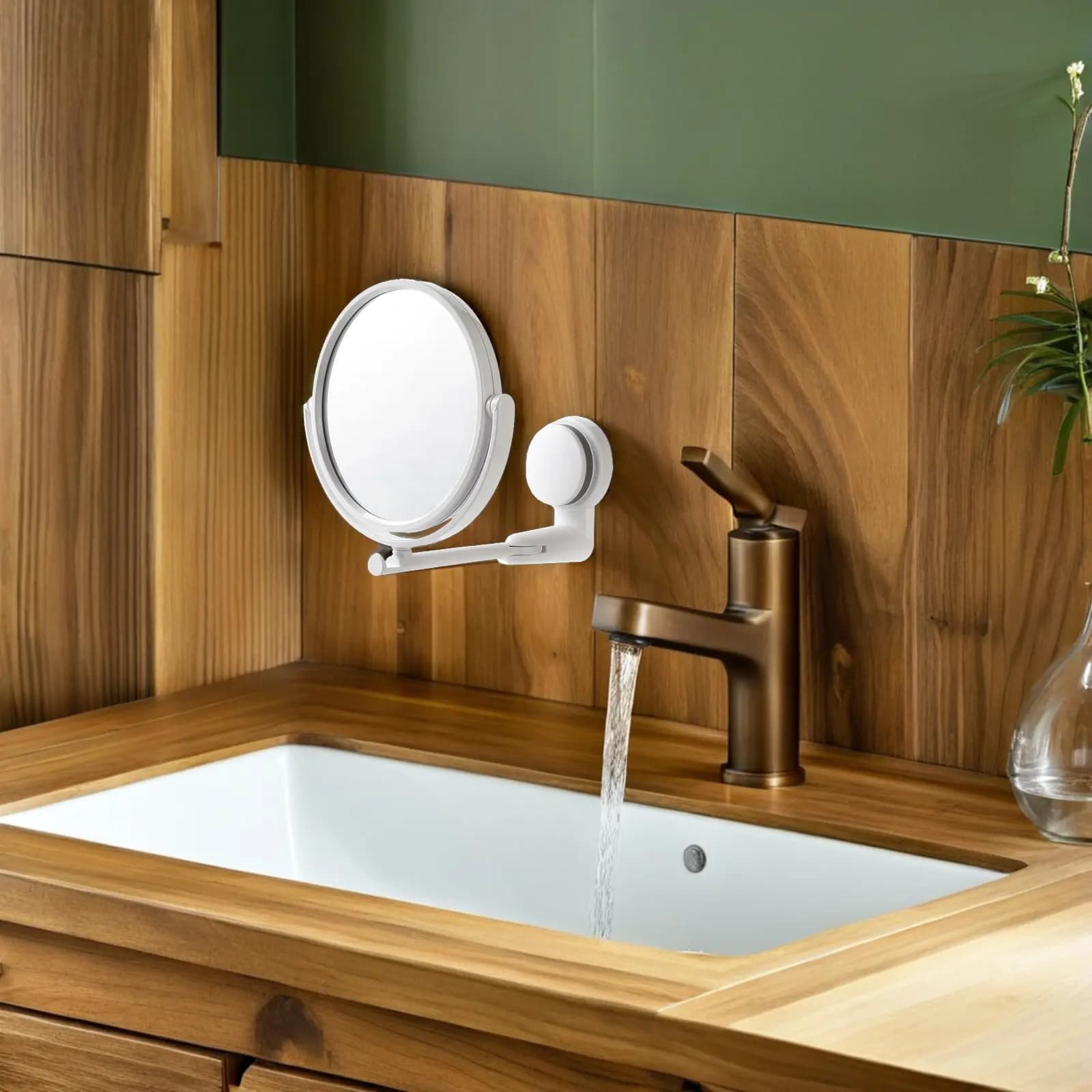 Specchio da Parete Elegante con Ventosa, Superficie ad Alta Chiarezza, Design Moderno e Minimalista per Bagno, Camera da Letto, Dormitorio