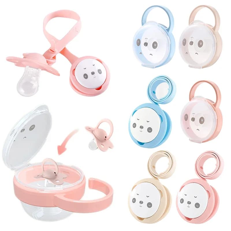 Scatola per ciuccio per bambini Clip per ciuccio Scatola porta ciuccio in plastica PP sicura Scatola porta ciuccio portatile per cartoni animati Custodia per capezzoli
