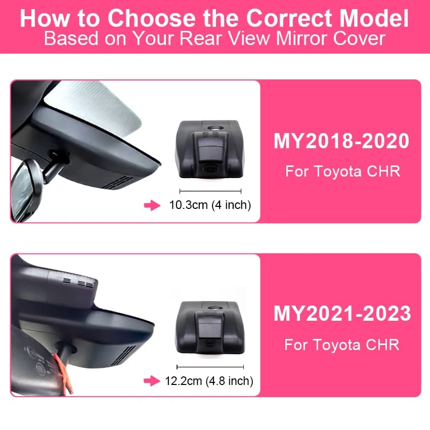 HD Plug and play Car DVR Dash Cam Camera Video Recorder For Toyota C-HR CHR IZOA 2018 2019 2020 ~2022 2023 Wireless DashCam