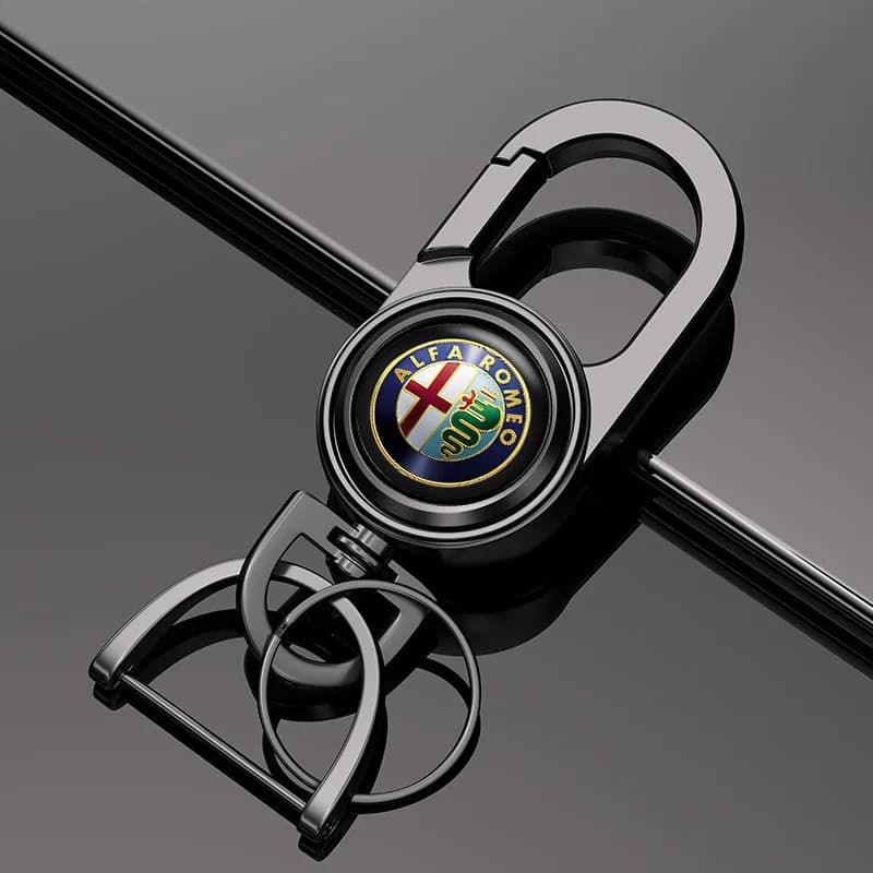 2026 Hot Adesivo Moda Portachiavi per auto in metallo Portachiavi Anello Portachiavi per auto Auto Styling per Alfa Romeo Giulia Giulietta Stelvio M