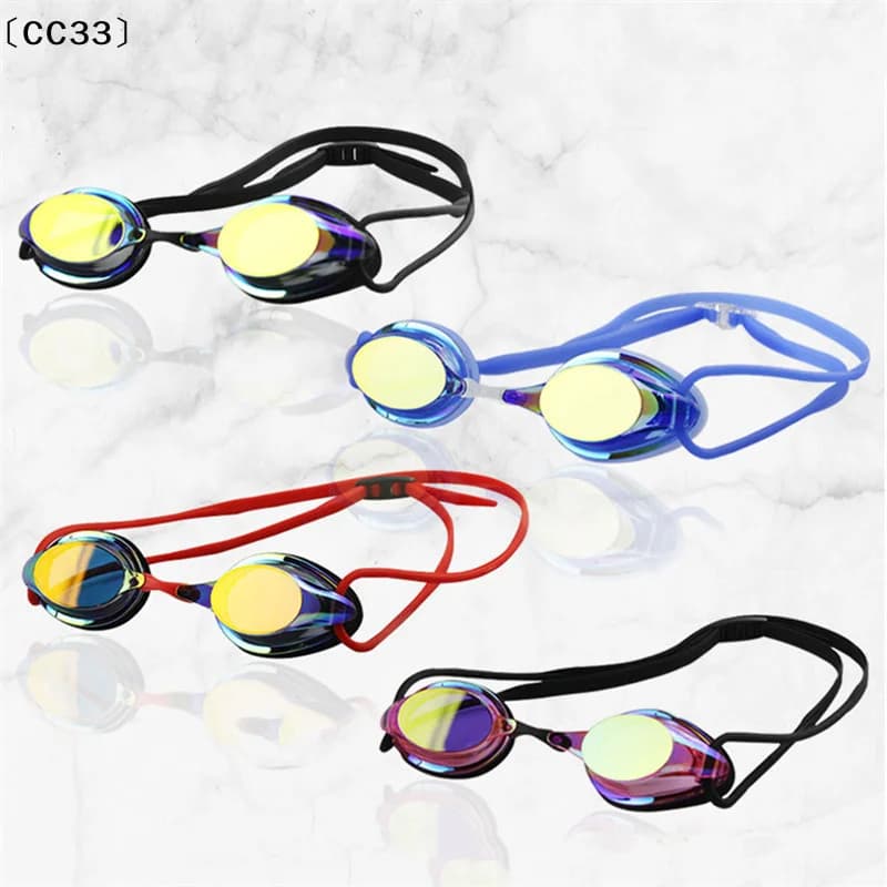 Professional competition swimwear with anti-fog plating, waterproof, with UV protection, in silice gel circumcise