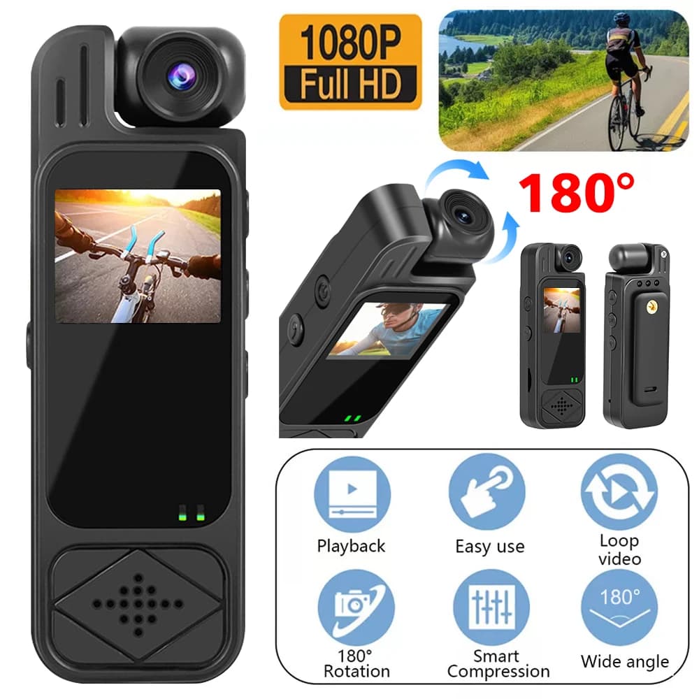 Mini videocamera HD 1080P Videoregistratore digitale portatile Indossato Polizia Piccola telecamera per il corpo Videocamere DV sportive per visione notturna a infrarossi