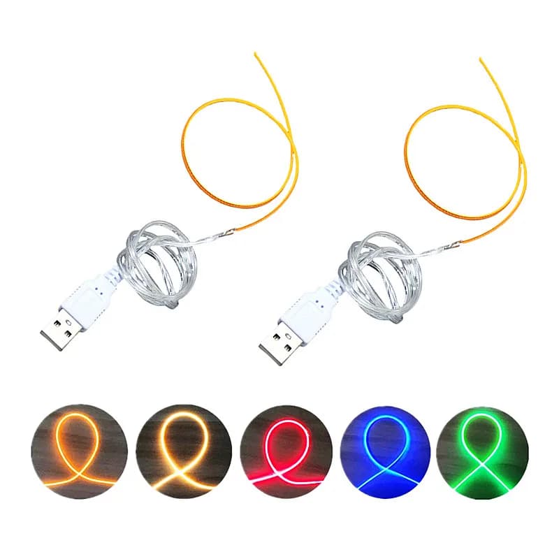 Filamento LED flessibile DC 5V USB LED 360 ° luminoso pieghevole creativo Edison Lampadina Parti Diodo fai da te per regalo luce notturna 1 pz