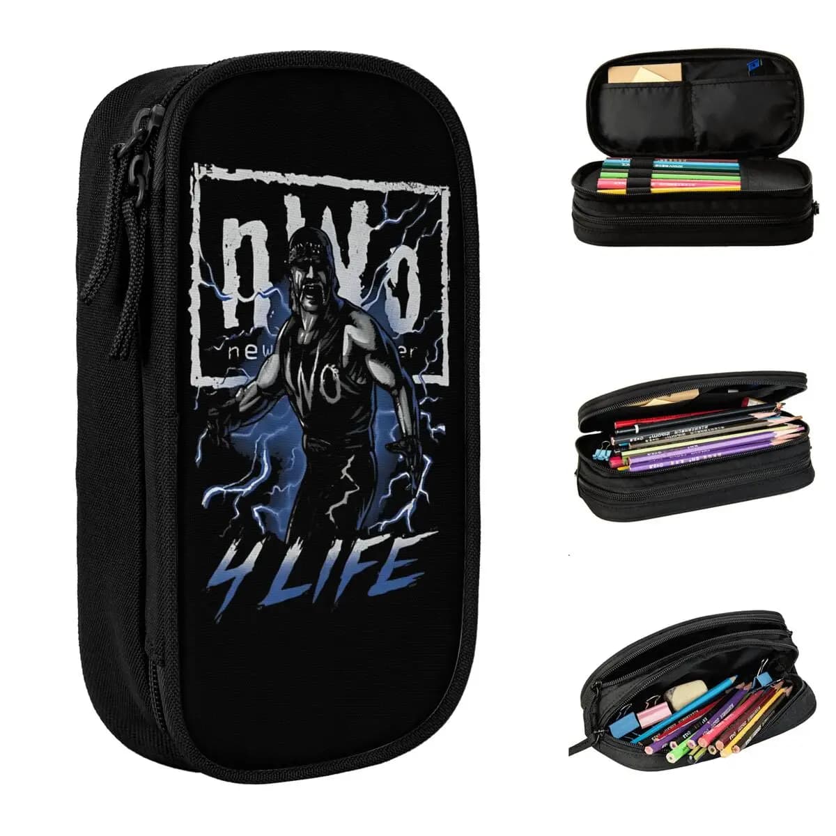 Bella Hulk Hogan NWO 4 Life Astuccio per matite Astuccio per matite Penna per bambini Borsa grande per studenti Regali scolastici Cancelleria