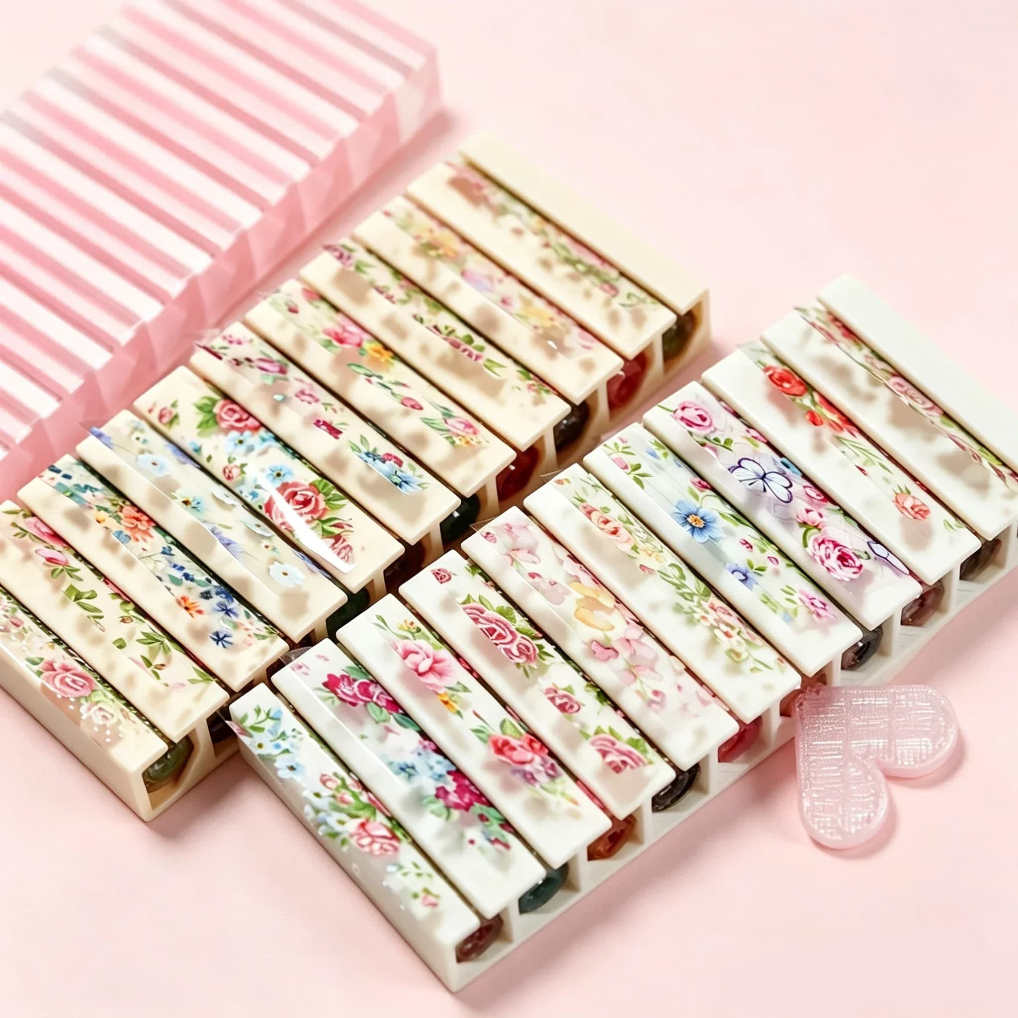 Portable 10-Grid Nail Starry Foil Storage Box, Transfer Paper Sticker Organizer, Space-Saving Desktop Nail Art Tool