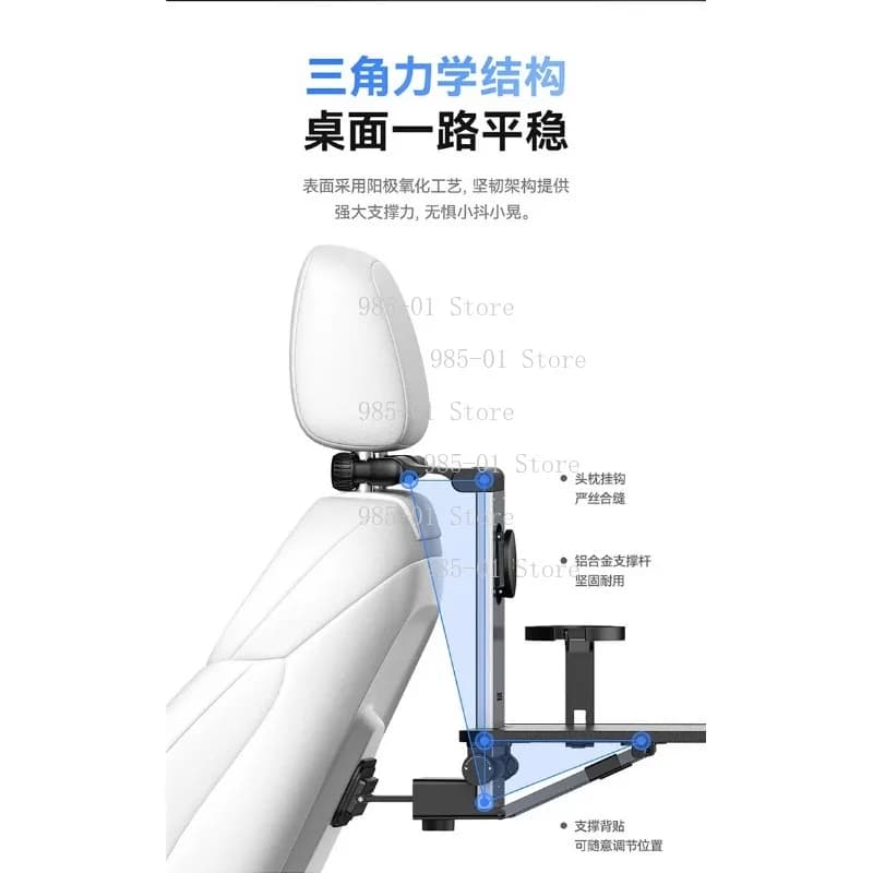 Tavolino Pieghevole per Sedile Posteriore Auto, Scrivania Multifunzionale per Auto, Supporto per Laptop e Telefono, Accessori Interni Auto