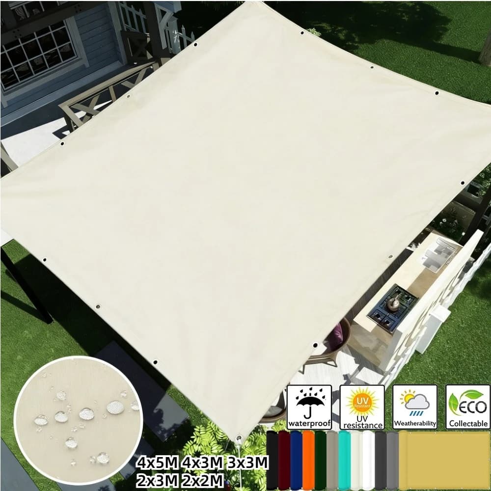Shaded foil Waterproof with Eyelets, Telo Cover Tent, Telo Parasole, Sun Tent for External Garden, Patio, Camping, Hiking, Reparture
