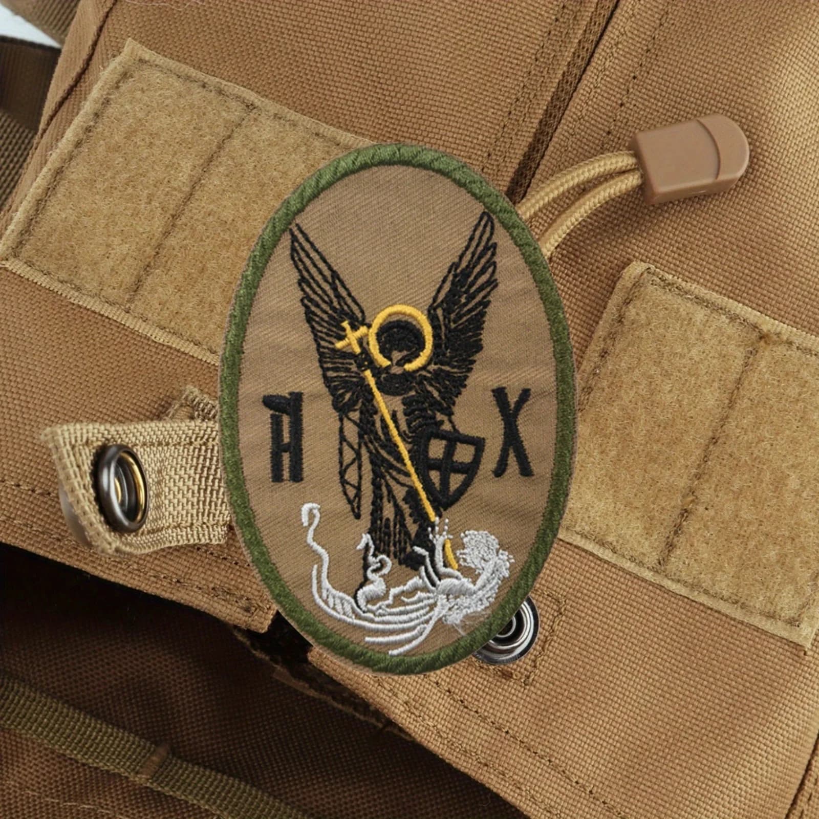 Distintivo Morale Angelo Custode, Patch Tattico con Velcro, Accessori per Zaini e Bracciali, Adesivi