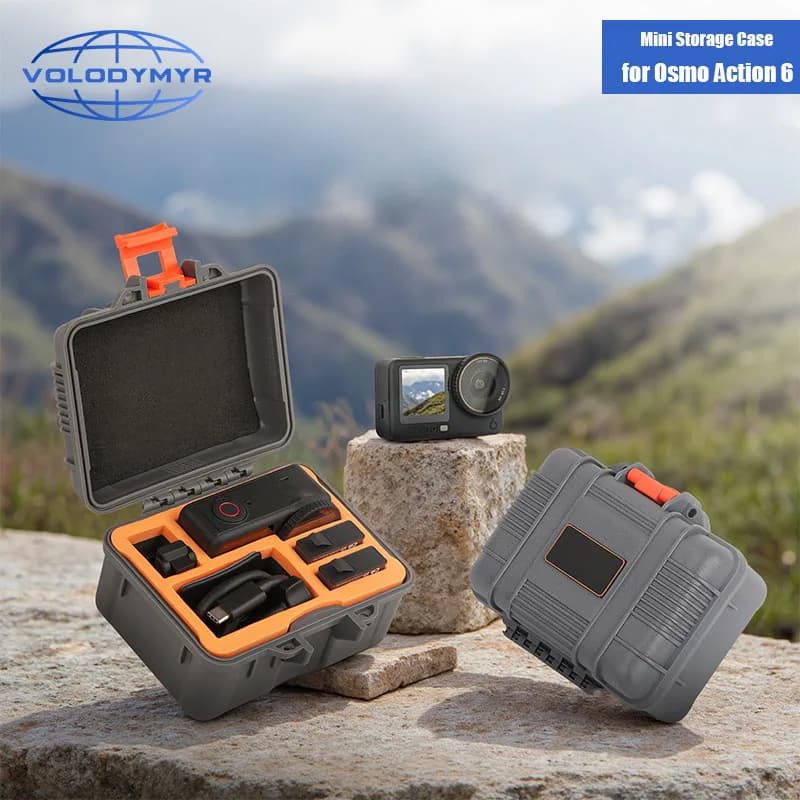 VOLODYMYR Mini Case for DJI Osmo Action 6 Waterproof Hard Protection Safety Box Carrying Case Camera Accessories