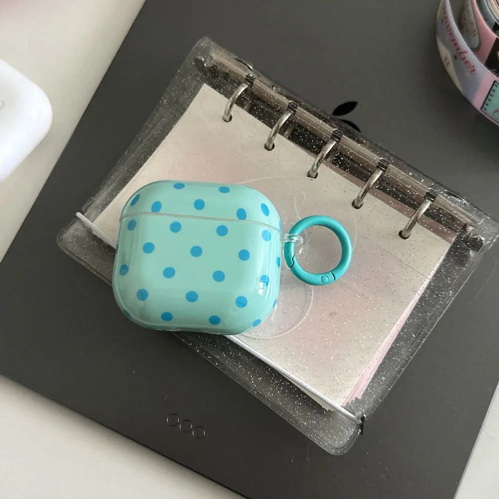 Beautiful Blue Sky Case for AirPods Pro 2 AirPods 4 3 2 1 cute blue polka dots pattern soft cover for AirPods Pro3 2025