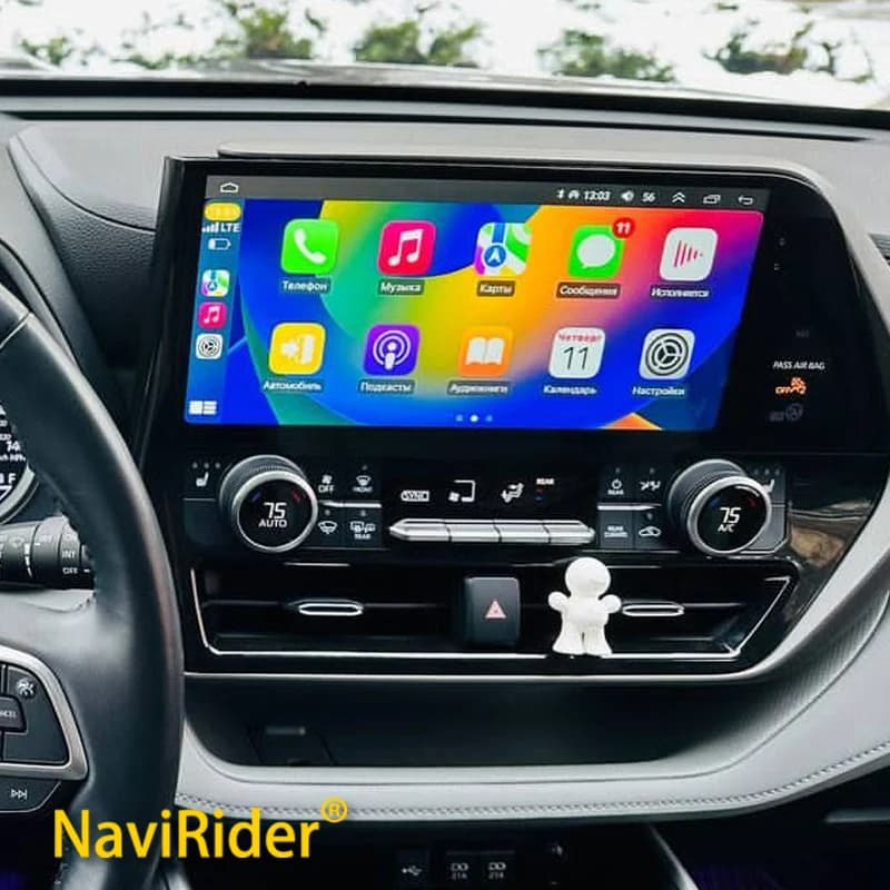 For CROWN KLUGER TOYOTA Highlander 2022 2023 Qled Screen Car Android 14 Video Player GPS Navigation Multimedia Wireless Carplay