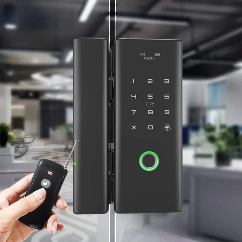 Serratura Elettronica Intelligente con Doppia Porta per Ufficio, Controllo Remoto, Password e Impronta Digitale per Porte in Vetro