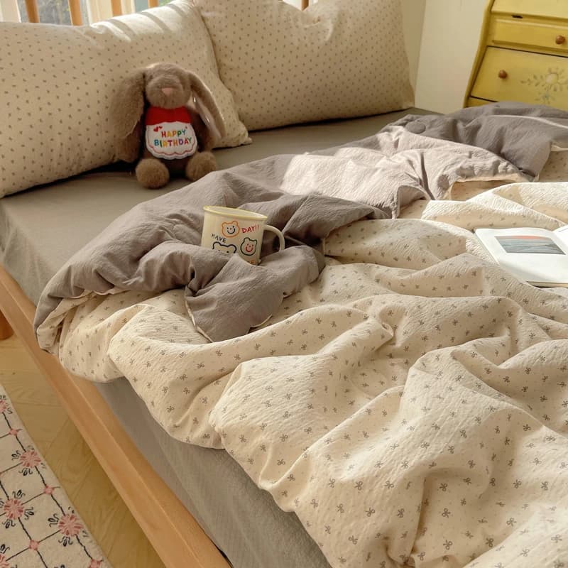 2025 INS summer quilt for girls woman set soft blue pillow full double pillow 200x230 summer quilt set Kawaii